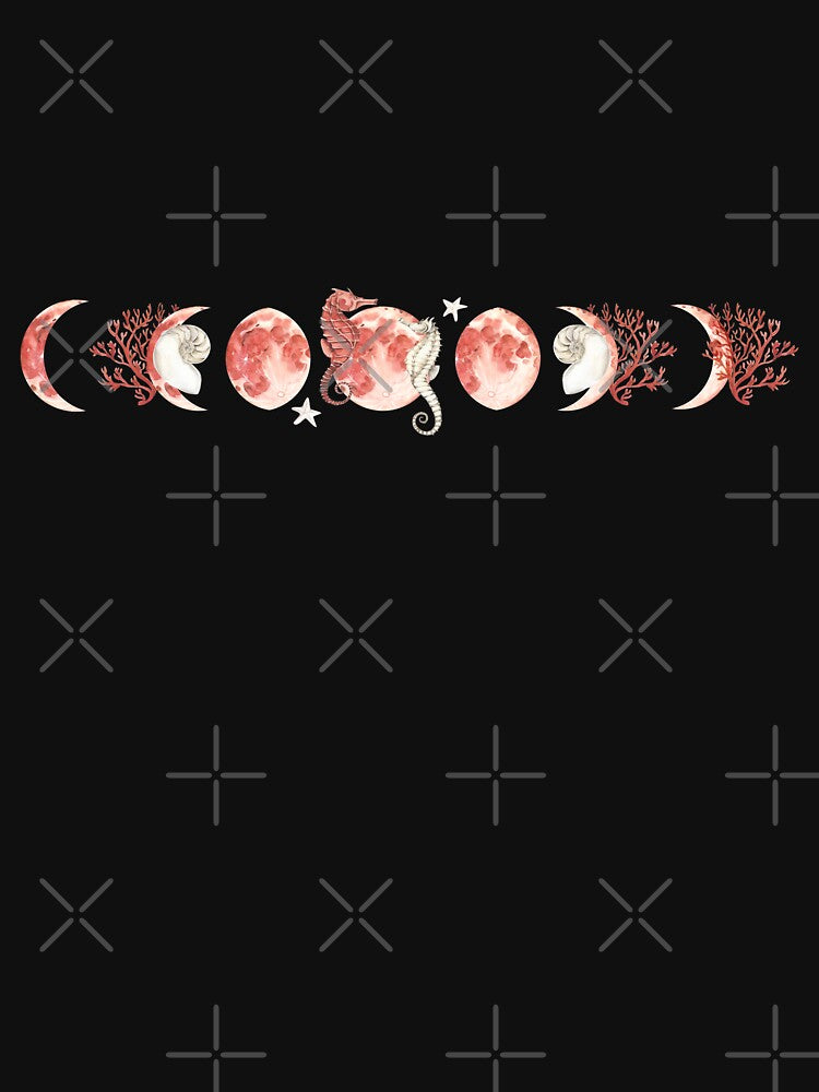 moon phases celestial coral watercolor by cutecrazytshirt T-Shirts, Hoodie, Sweatshirt | BlankRebels.com (Image 3)