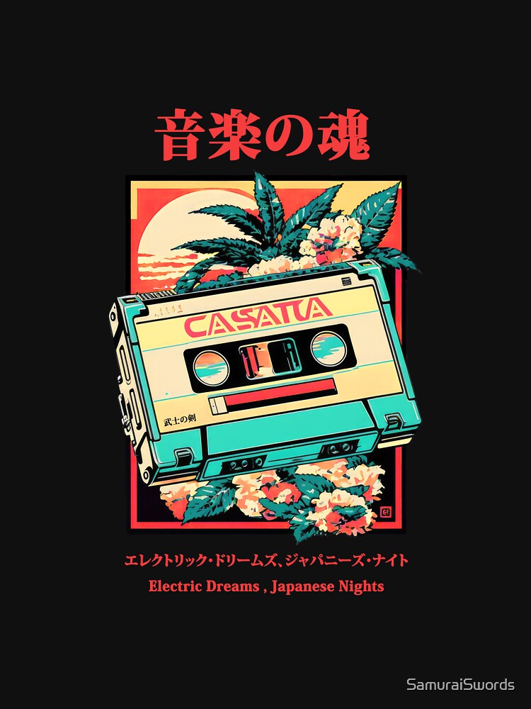Japanese Cassette Electric Beams Music Souls by SamuraiSwords T-Shirts, Hoodie, Sweatshirt | BlankRebels.com (Image 3)