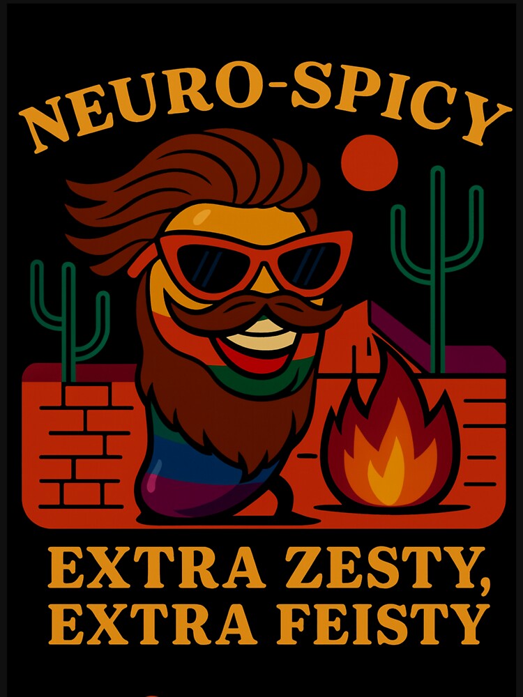 NEURO-SPICY EXTRA ZESTY EXTRA FEISTY, RAINBOW JALAPENO SHORT BROWN HAIR MUSTACHE BEARD by... (Image 3)