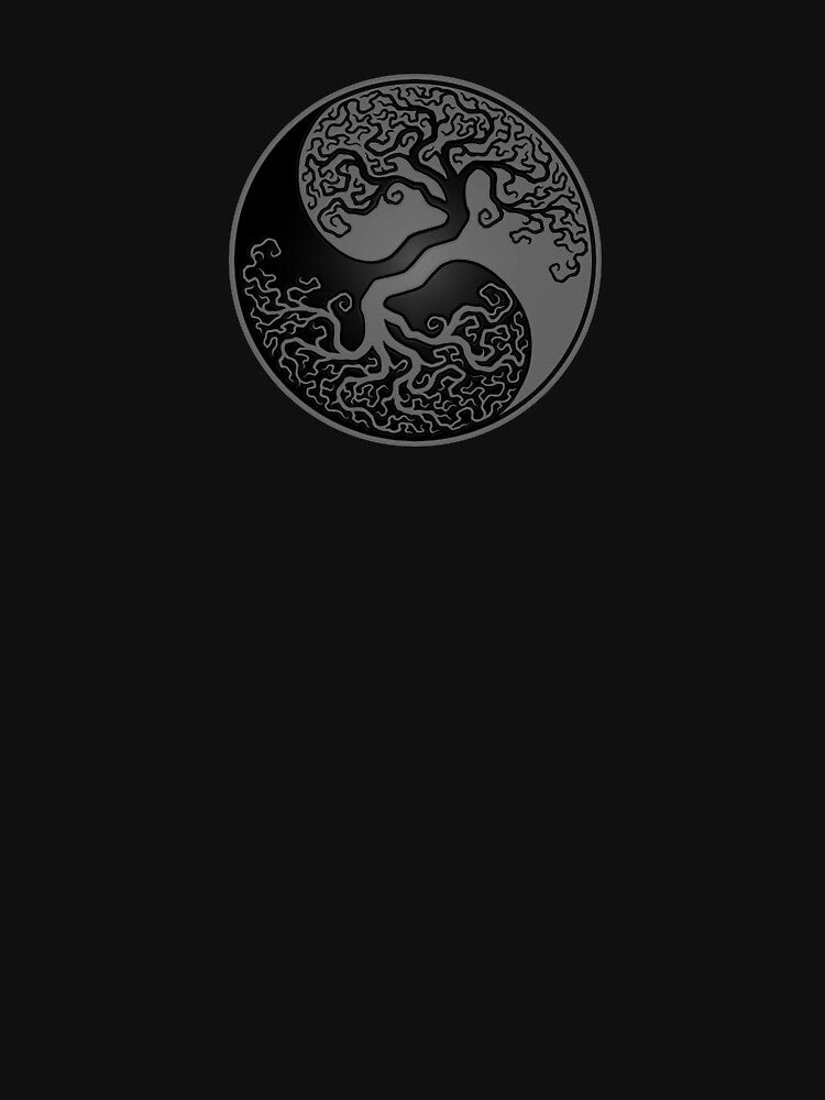Gray and Black Tree of Life Yin Yang by JeffBartels