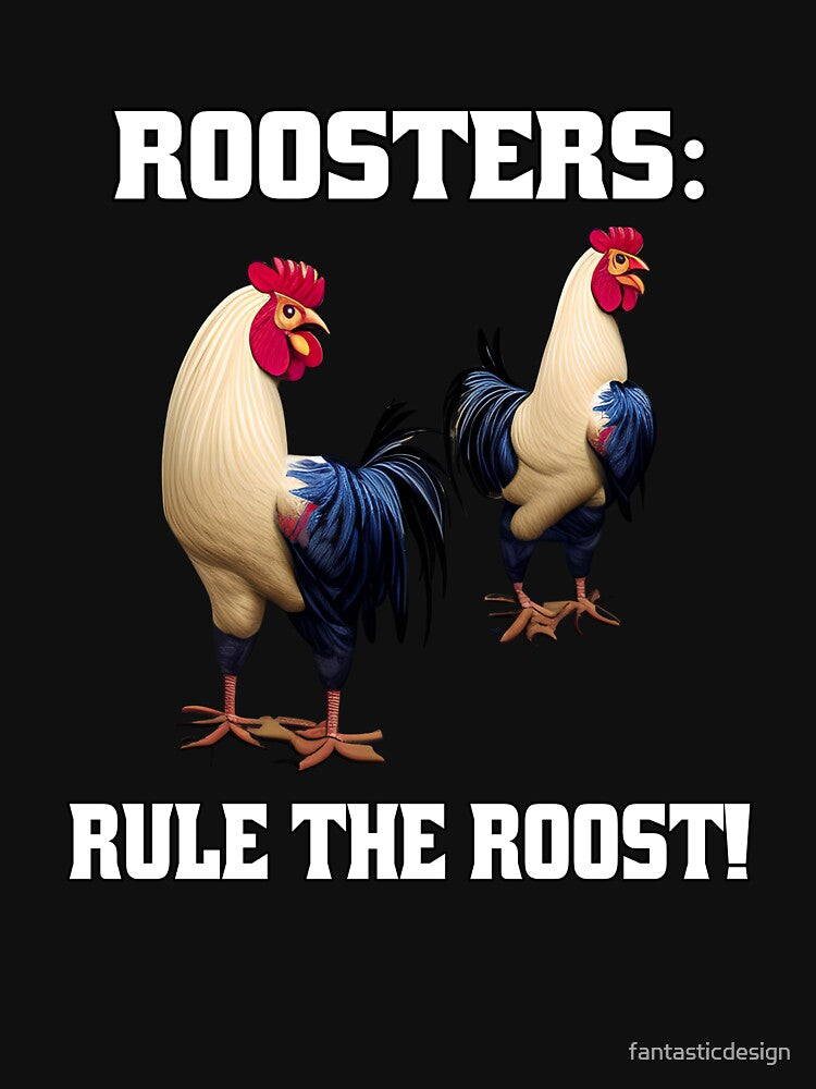Funny Chicken Farmer Humor Roosters: Rule The Roost by fantasticdesign T-Shirts, Hoodie, Sweatshirt (Image 3)