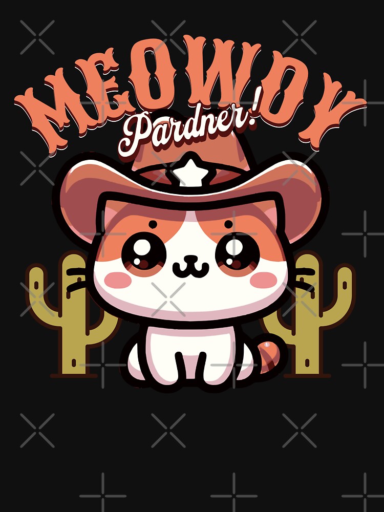 Meowdy Pardner Kawaii Cowboy Cat by Khihi T-Shirts, Hoodie, Sweatshirt | BlankRebels.com (Image 3)
