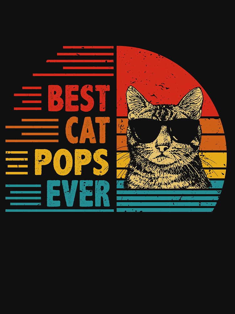 Vintage Retro Best Cat Pops Ever Funny Cat Lover Father's Day Gift by EdwinaEmmanoiCo