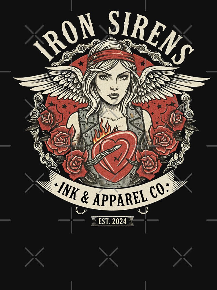 Iron Sirens Ink & Apparel - Vintage Biker Tattoo by Rhythm Thru Art T-Shirts, Hoodie, Sweatshirt | BlankRebels.com (Image 3)