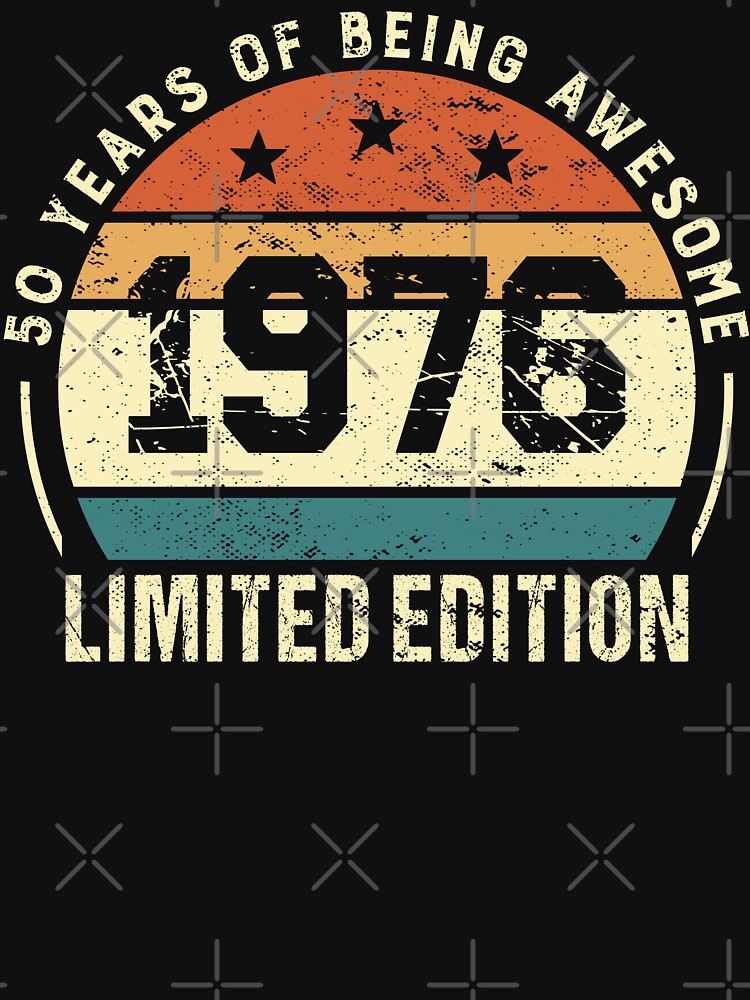 Vintage 1976 Birthday Distressed 50th Bday by Y-Vibes T-Shirts, Hoodie, Sweatshirt | BlankRebels.com (Image 3)