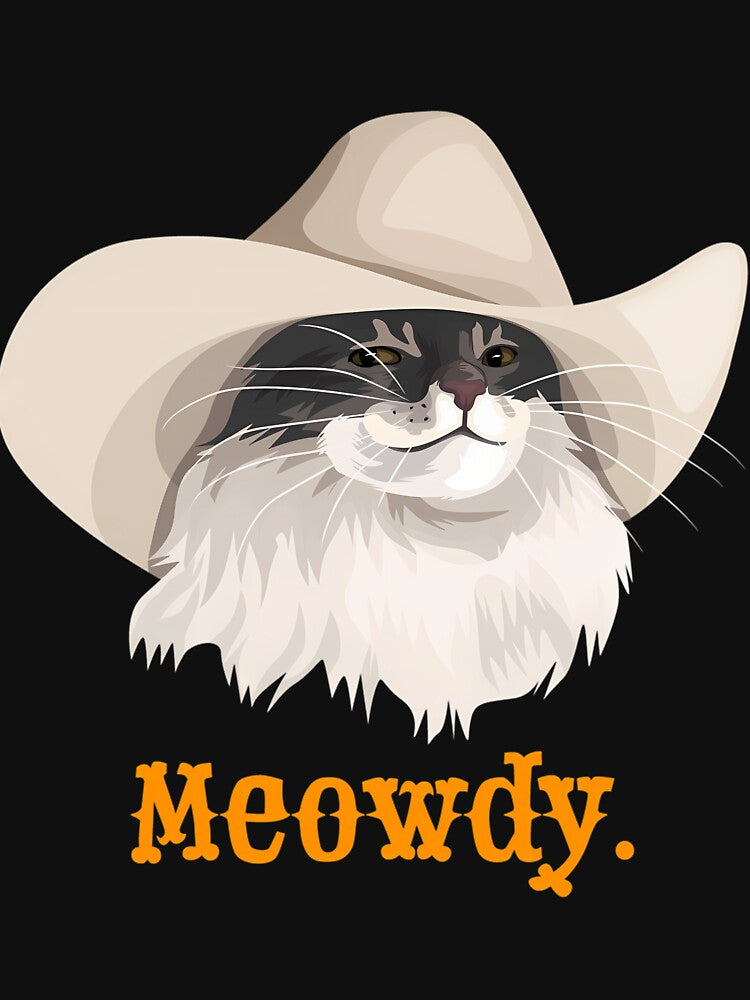 Meowdy Cat Wearing A Cowboy Hat Meme by RuGarcia T-Shirts, Hoodie, Sweatshirt | BlankRebels.com (Image 3)