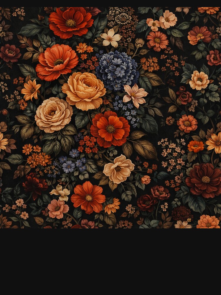 Dark Vintage Floral Pattern Moody Botanical Flowers T-Shirts, Hoodie, Sweatshirt