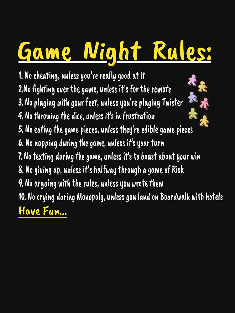 Game Night Rules by SLPrintFactory T-Shirts, Hoodie, Sweatshirt | BlankRebels.com (Image 3)