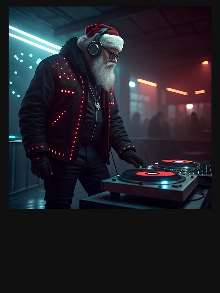 Party with DJ Santa by AhArtMe T-Shirts, Hoodie, Sweatshirt | BlankRebels.com (Image 3)