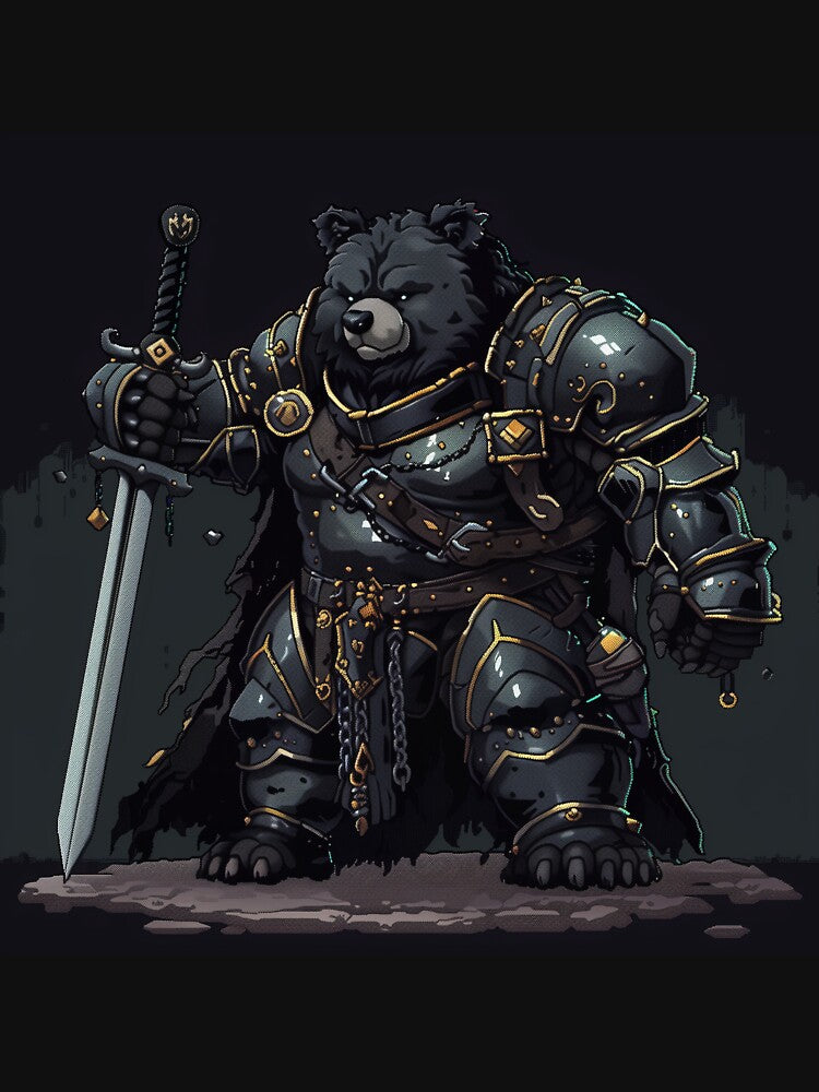 Bear Knight Pixel Art by Kaos-Bit T-Shirts, Hoodie, Sweatshirt | BlankRebels.com (Image 3)