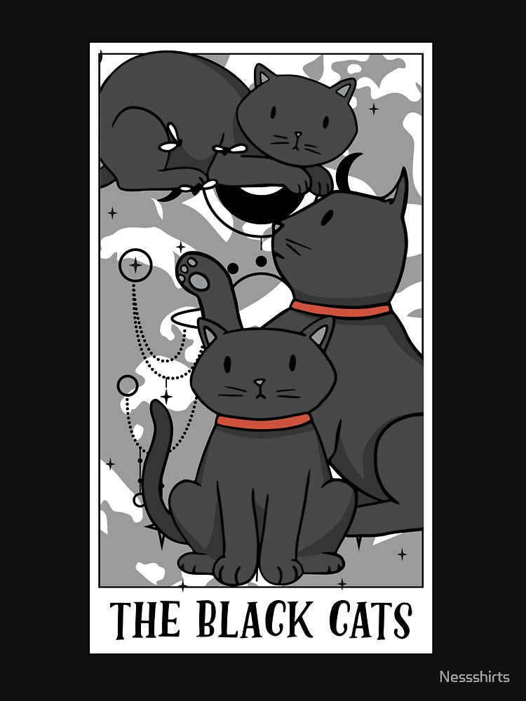 Funny The Black Cats Tarot Card The Cat Tarot Cartomancy Fan by Nessshirts T-Shirts, Hoodie, Sweatshirt (Image 3)