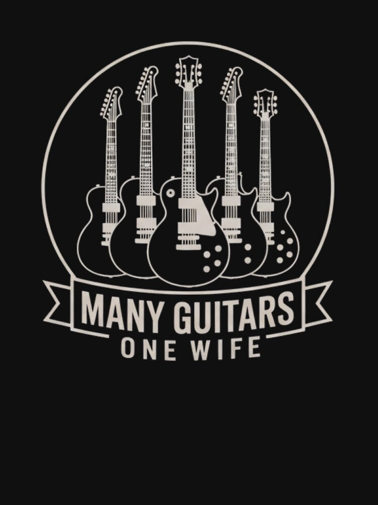 Many Guitars One Wife - Funny Guitarist & Musician Gift by AMICO77 T-Shirts, Hoodie, Sweatshirt | BlankRebels.com (Image 3)