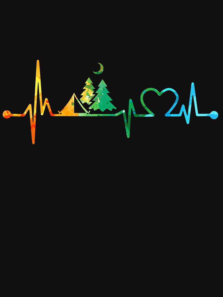 CAMPING HEARTBEAT WATERCOLOR, CAMPING HEARTBEAT , CAMPING WATERCOLOR by WinghiDesign T-Shirts, Hoodie, Sweatshirt (Image 3)