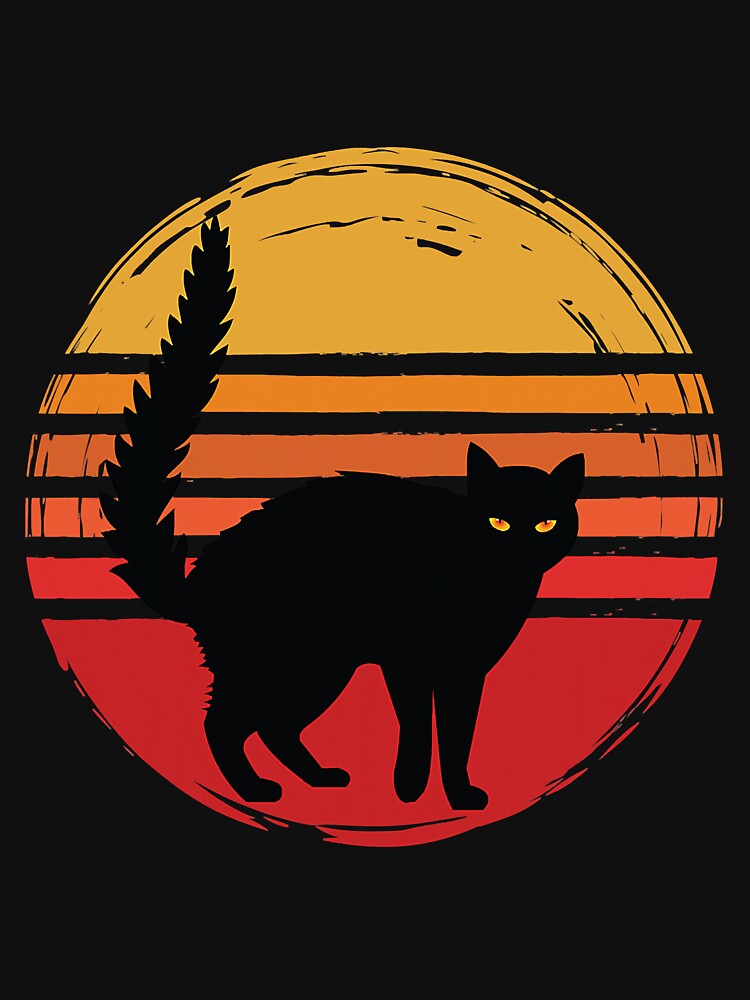 Retro Vintage Black Cat Halloween by unassertive19 T-Shirts, Hoodie, Sweatshirt | BlankRebels.com (Image 3)