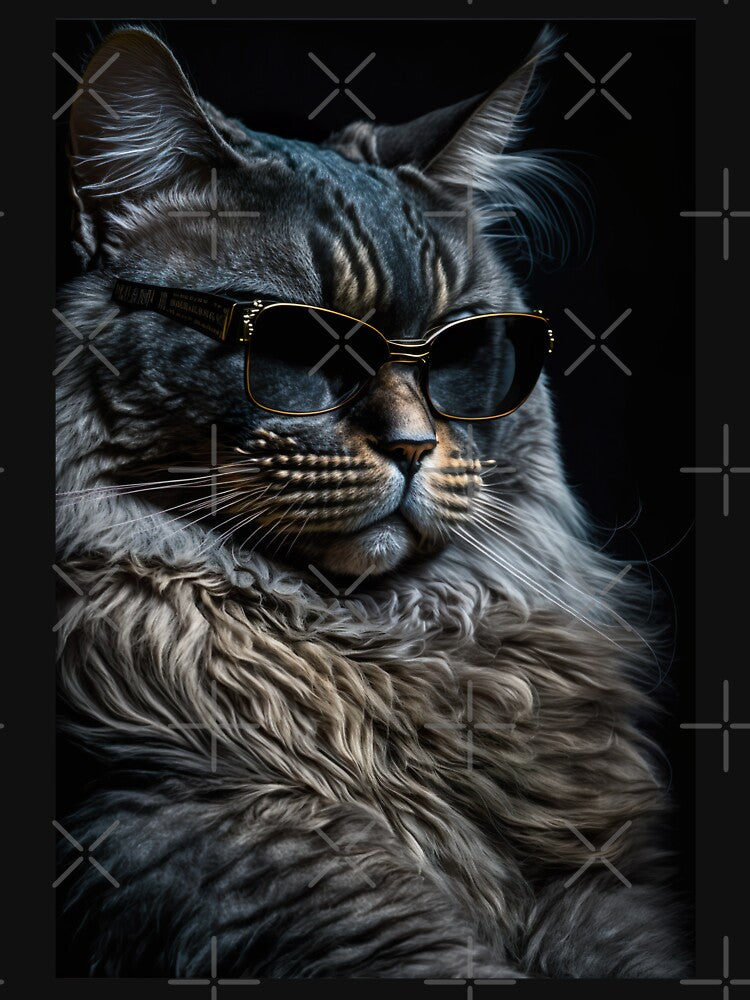 Cool Cat Portrait Looking Out Distance Sun Glasses T-Shirts, Hoodie, Sweatshirt