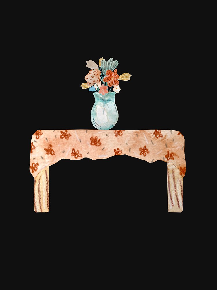 Vase flower bouquet table textured a watercolor black by Yana Mustafina | Boho Soulful Designs T-Shirts,... (Image 3)