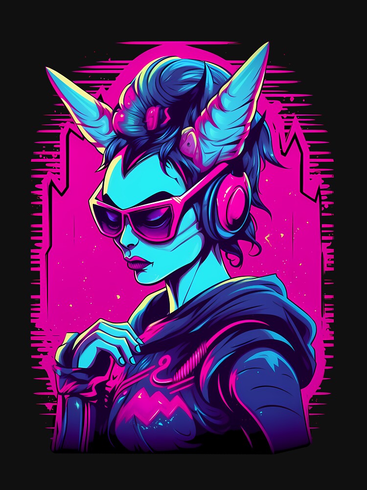 Synthwave Seduction: Retro Succubus Demon by BrobocopPrime T-Shirts, Hoodie, Sweatshirt | BlankRebels.com (Image 3)