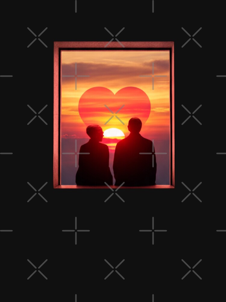Romantic Sunset Heart Silhouette Couple by PixelQ T-Shirts, Hoodie, Sweatshirt | BlankRebels.com (Image 3)