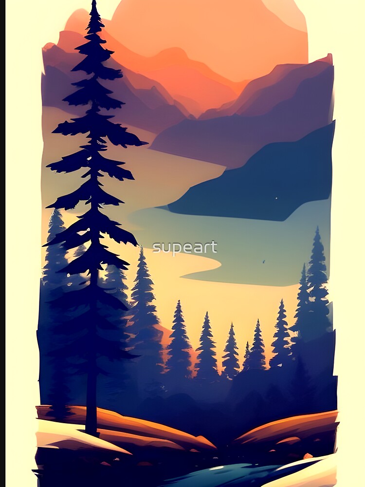 Enhance Your Home with Our Beautiful Collection of Minimalist Tree and Mountain View Prints by supeart