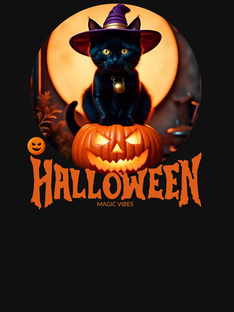 Creepy Cute Black Cat | Halloween Magical Vibes by Mirosou T-Shirts, Hoodie, Sweatshirt | BlankRebels.com (Image 3)