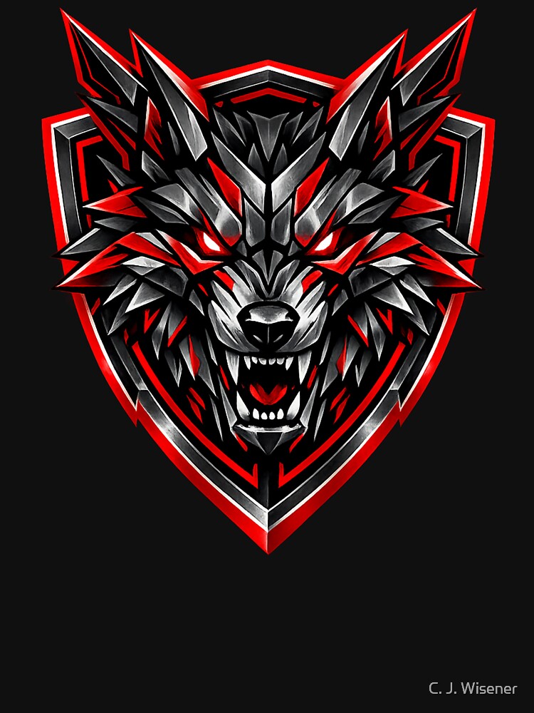 Crimson Apex – Cyberpunk Wolf by C. J. Wisener T-Shirts, Hoodie, Sweatshirt | BlankRebels.com (Image 3)
