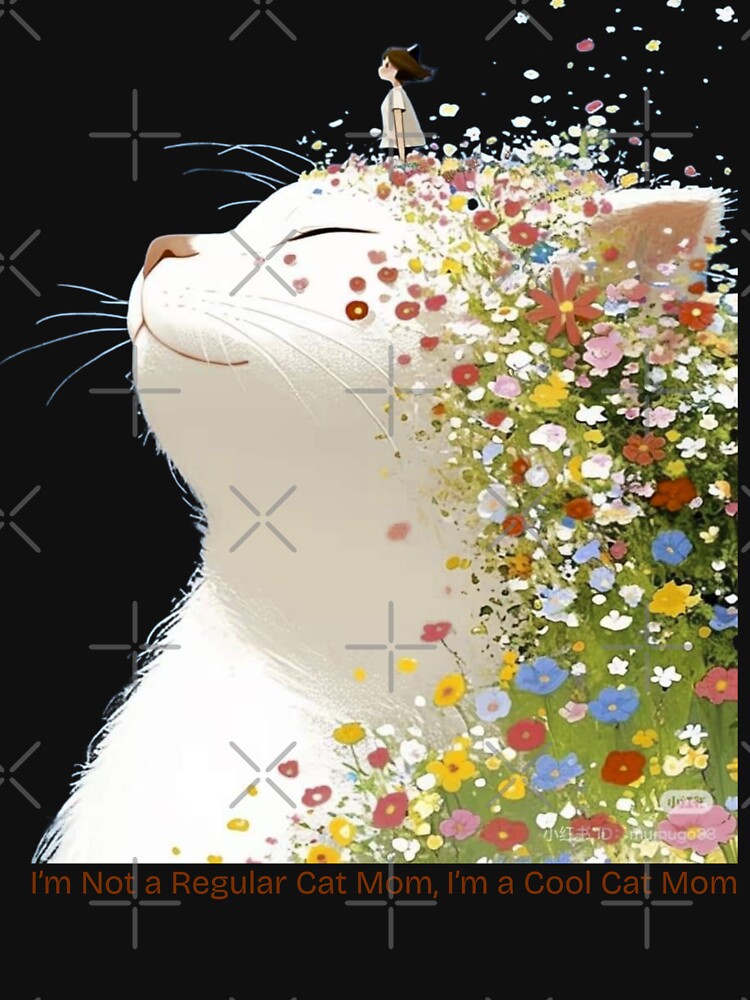 Cool Cat Mom – Floral Cat Illustration | I’m Not a Regular Cat Mom Quote Design by Cheapdrips T-Shirts, Hoodie,... (Image 3)