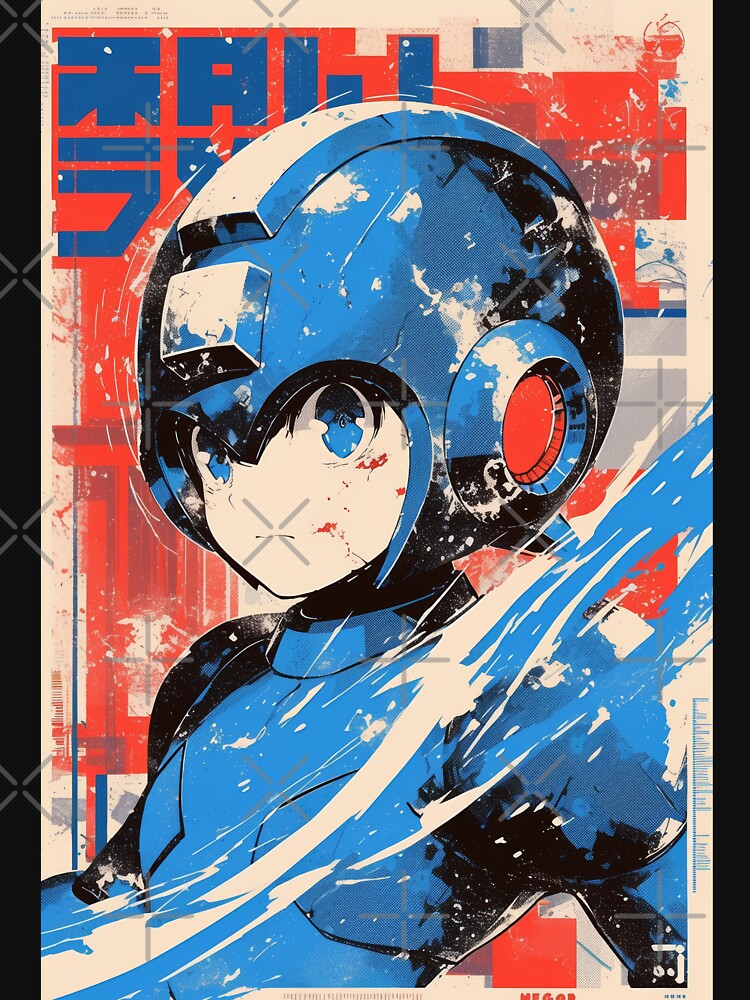 Mega Man Vintage Japanese Manga Cover by AnimeArsenalPrints T-Shirts, Hoodie, Sweatshirt | BlankRebels.com (Image 3)