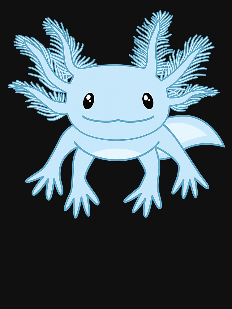 Blue Kawaii Axolotl Cute by xmjajd T-Shirts, Hoodie, Sweatshirt | BlankRebels.com (Image 3)
