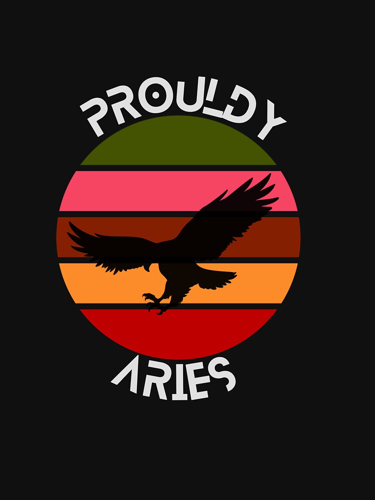 White text Retro Aries horoscope by Fermart T-Shirts, Hoodie, Sweatshirt | BlankRebels.com (Image 3)