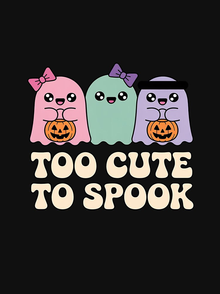 Too Cute to Spook Colorful Ghost Halloween Night by FluoroWave T-Shirts, Hoodie, Sweatshirt | BlankRebels.com (Image 3)