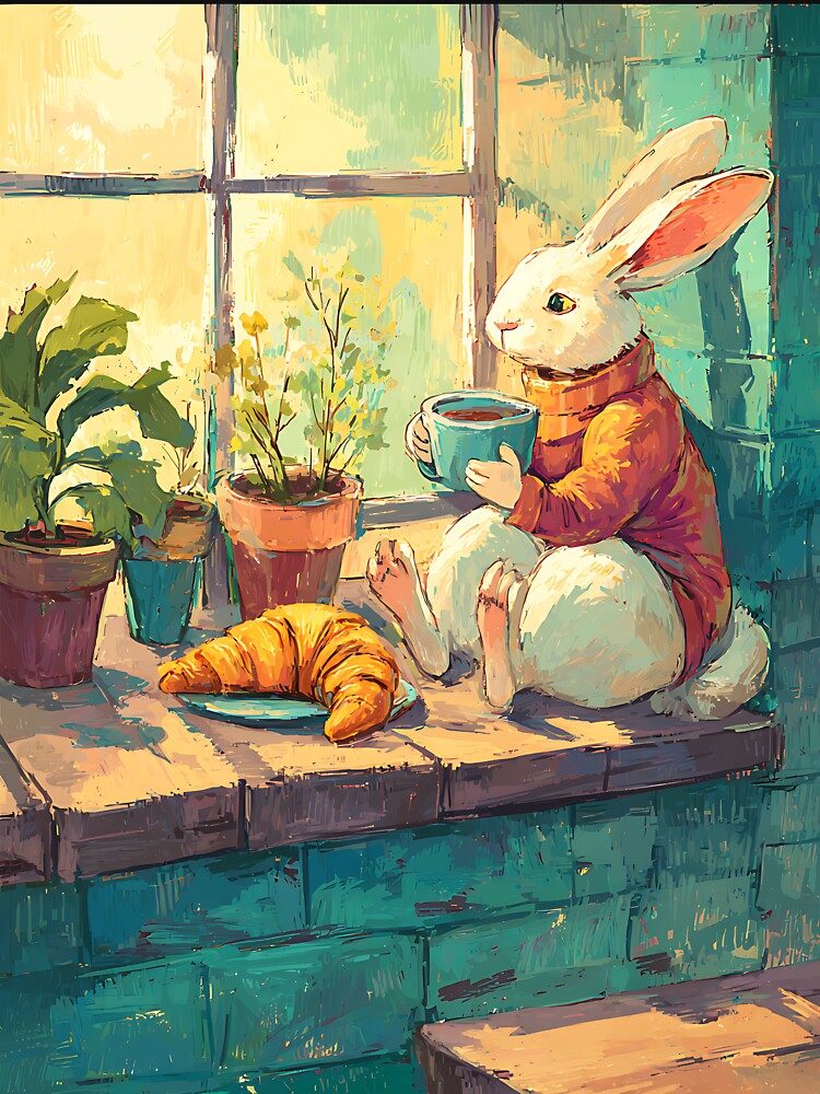 Light Academia Art: Rabbit's Study Break by bapupa T-Shirts, Hoodie, Sweatshirt | BlankRebels.com (Image 3)