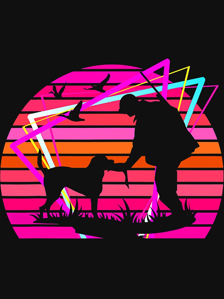 Hunting Dog Vaporwave Sunset Duck by unassertive19 T-Shirts, Hoodie, Sweatshirt | BlankRebels.com (Image 3)