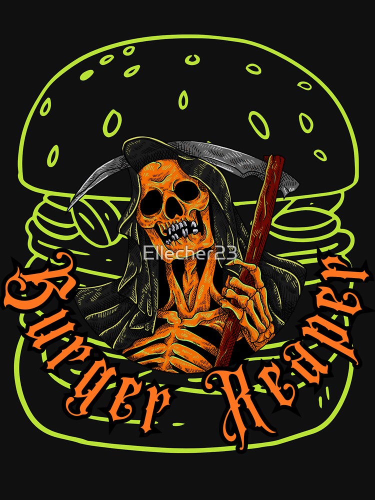 burger,reaper,skull by Ellecher23 T-Shirts, Hoodie, Sweatshirt | BlankRebels.com (Image 3)