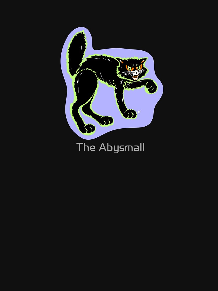 Vintage Halloween Black Cat - Purple Outline by The Abysmall T-Shirts, Hoodie, Sweatshirt | BlankRebels.com (Image 3)