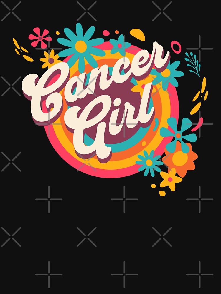Retro Cancer Girl Hippy Zodiac Horoscope by MasterKlaw T-Shirts, Hoodie, Sweatshirt | BlankRebels.com (Image 3)