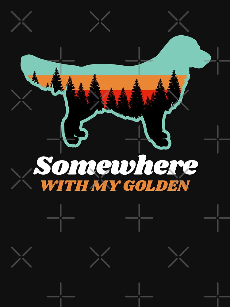 Somewhere With My Golden Retriever Vintage Hiking Camping by Guarddogdrive T-Shirts, Hoodie, Sweatshirt (Image 3)