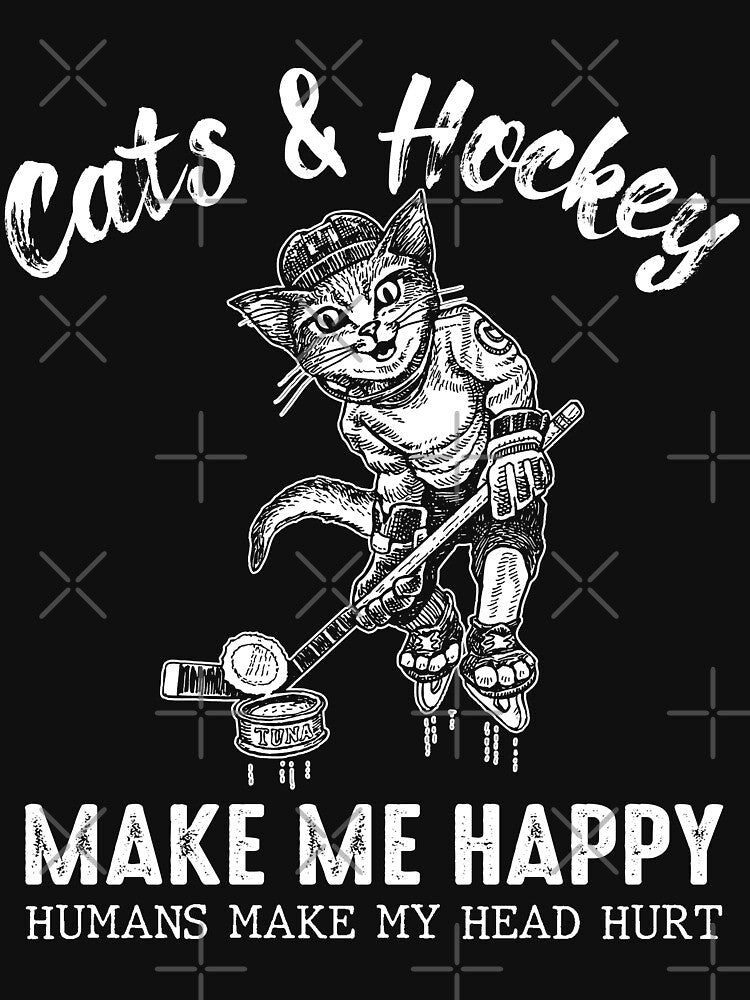 Cat and Hockey Make Me Happy by tantann T-Shirts, Hoodie, Sweatshirt | BlankRebels.com (Image 3)