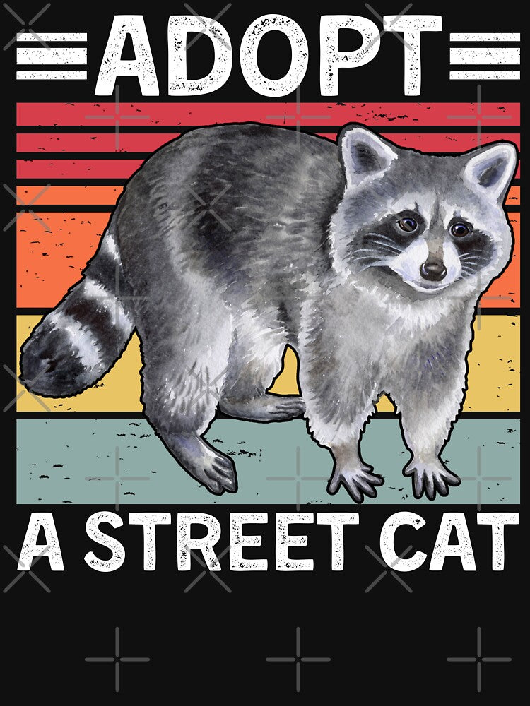 Adopt A Street Cat Watercolor Raccoon, Team Trash Panda, Raccoon Lovers, Funny Raccoon Meme by maprintee... (Image 3)