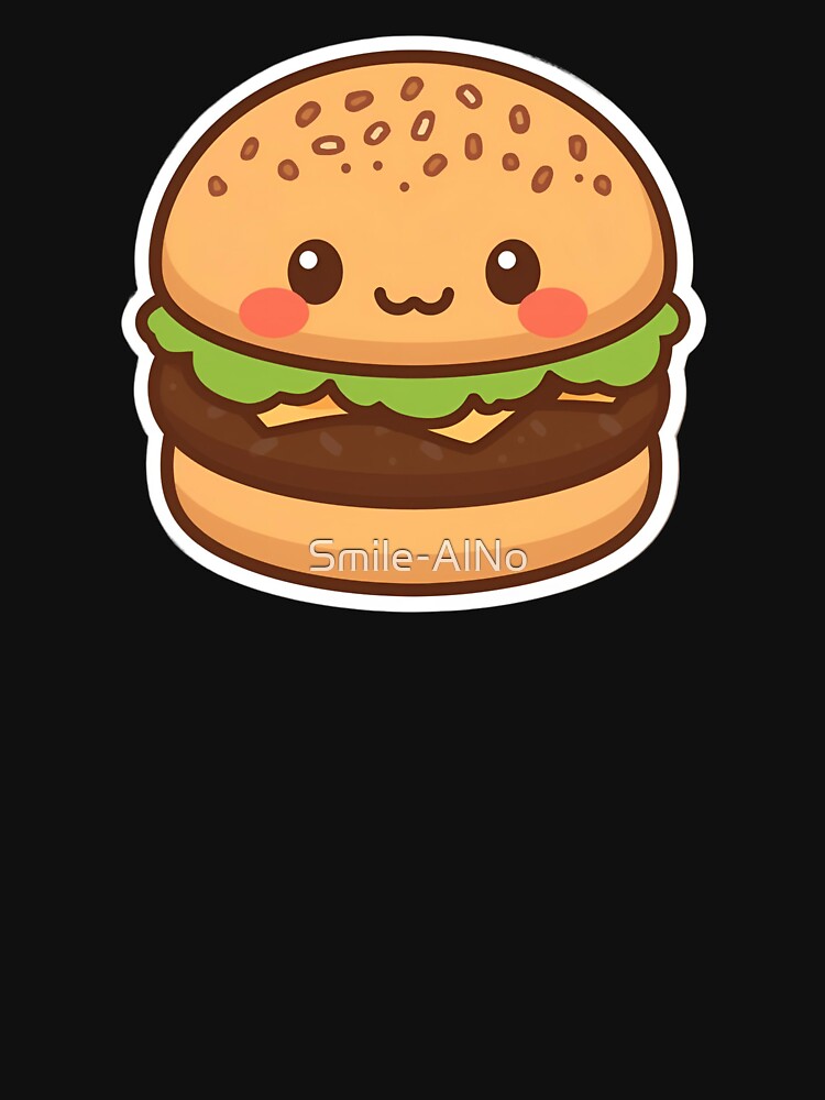 Kawaii Burger Buddy — Pastel Cute Burger Food Illustration by Smile-AlNo T-Shirts, Hoodie, Sweatshirt (Image 3)