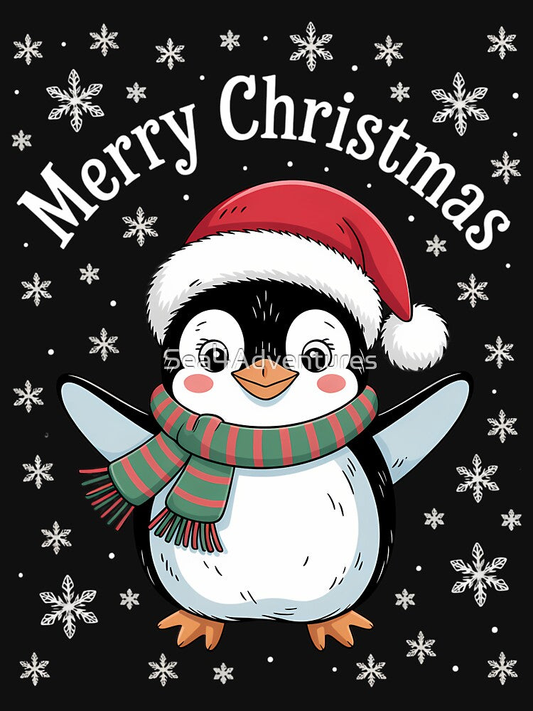 Merry Christmas Penguin Cute Santa Winter Holiday by Sea4Adventures T-Shirts, Hoodie, Sweatshirt | BlankRebels.com (Image 3)