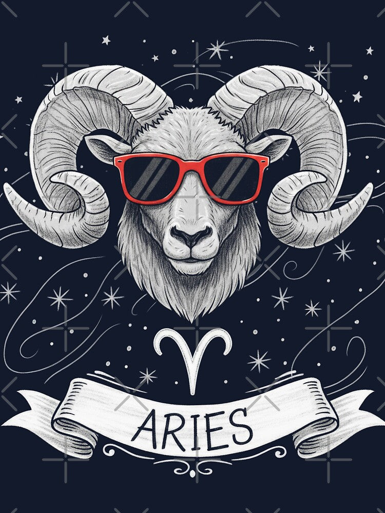 Aries Zodiac Art Wearing Sunglasses by A Mediterranean Crab T-Shirts, Hoodie, Sweatshirt | BlankRebels.com (Image 3)