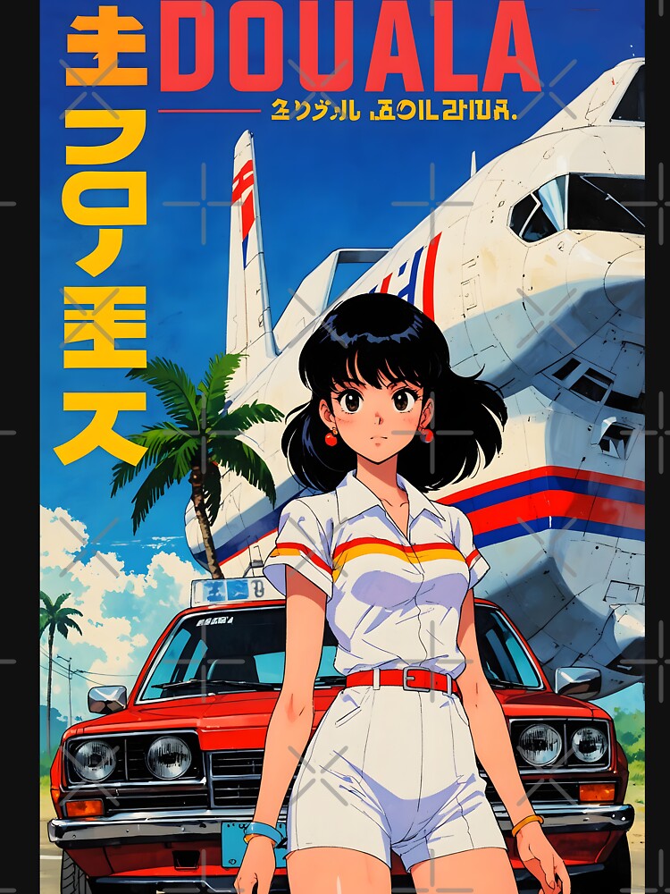 Douala Cameroon Africa Retro Anime Girl 80s Vintage Travel by Retro-Anime9