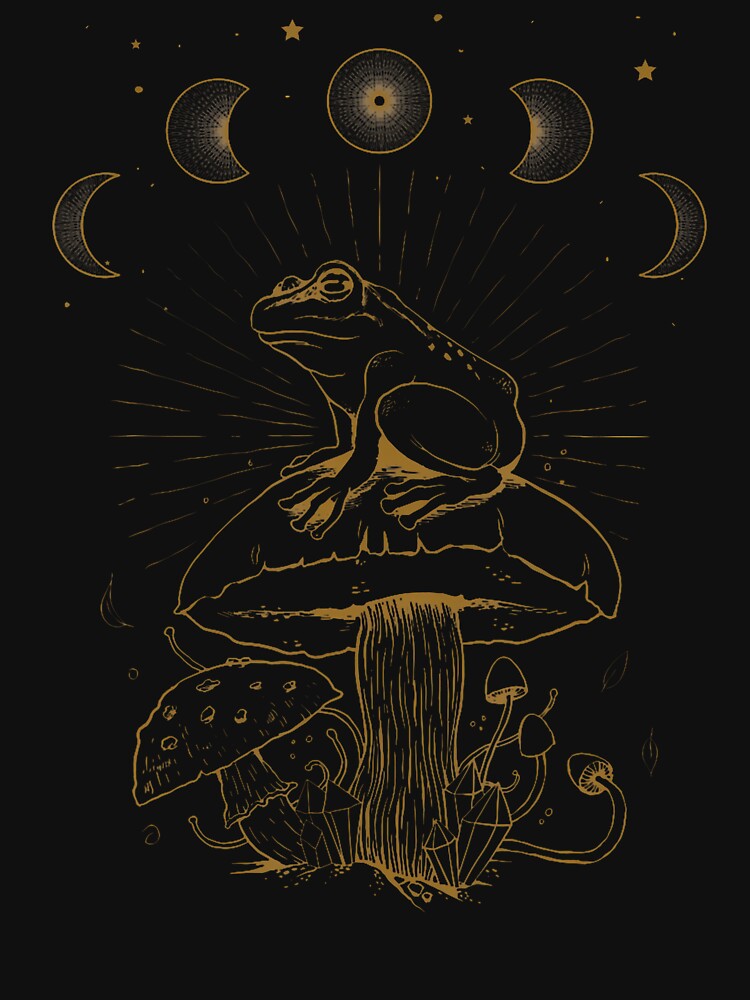 Cottagecore Aesthetic Frog On Mushroom Dark Academia Occult by KarlaLeanne T-Shirts, Hoodie, Sweatshirt (Image 3)