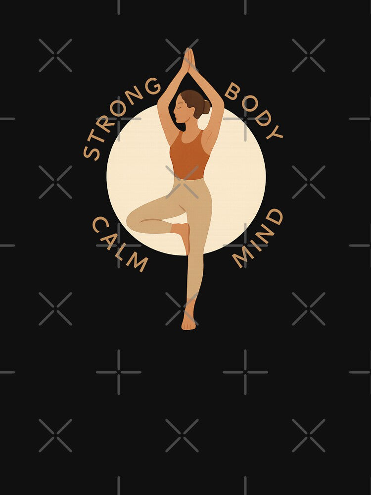 Strong Body Calm Mind - Minimalist Yoga Design by MKreative Studio T-Shirts, Hoodie, Sweatshirt | BlankRebels.com (Image 3)