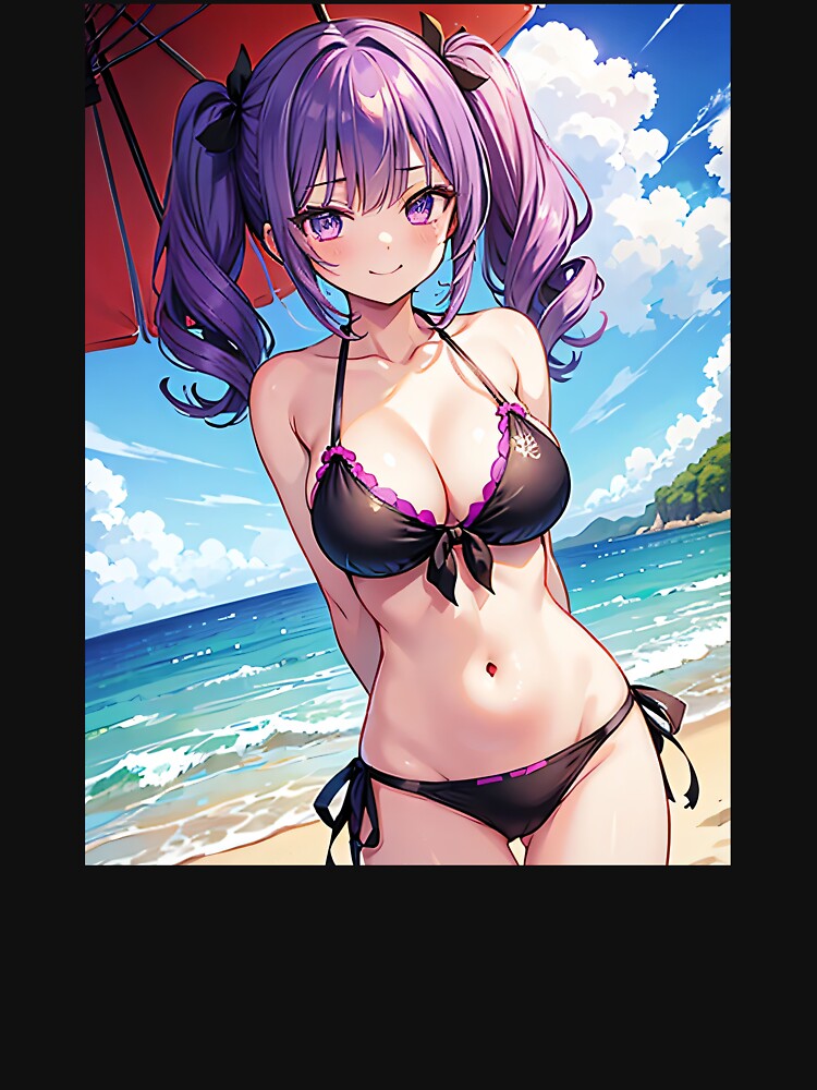 Vibrant Purple Bikini Anime Girl T-Shirts, Hoodie, Sweatshirt