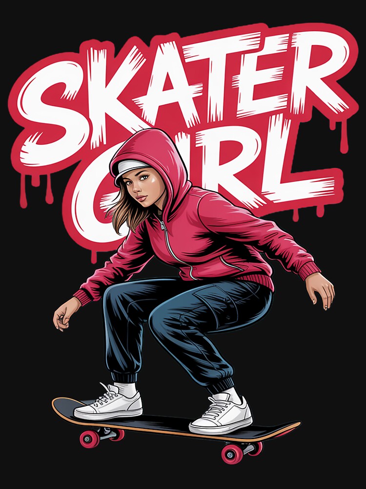Skateboarding For Girls Women Skateboard Skateboarder by Silicula T-Shirts, Hoodie, Sweatshirt | BlankRebels.com (Image 3)