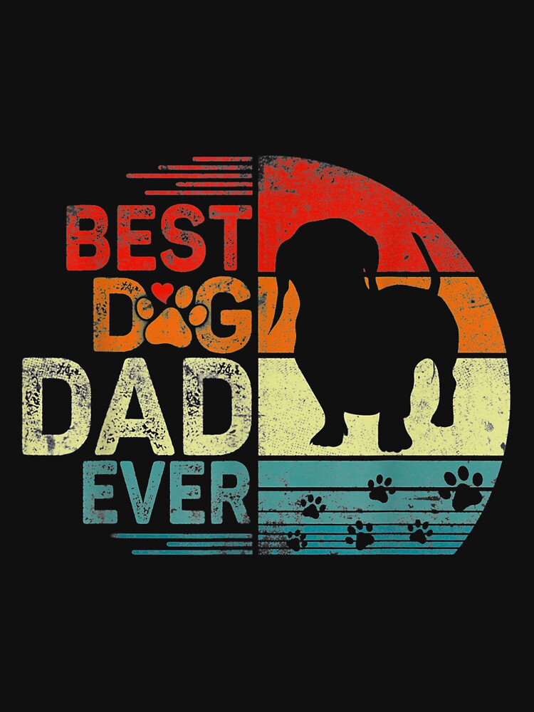 Mens Dachshund Vintage Dog Dad Shirt Cool Fathers Day Retro Daddy TShirt54 by emilydor