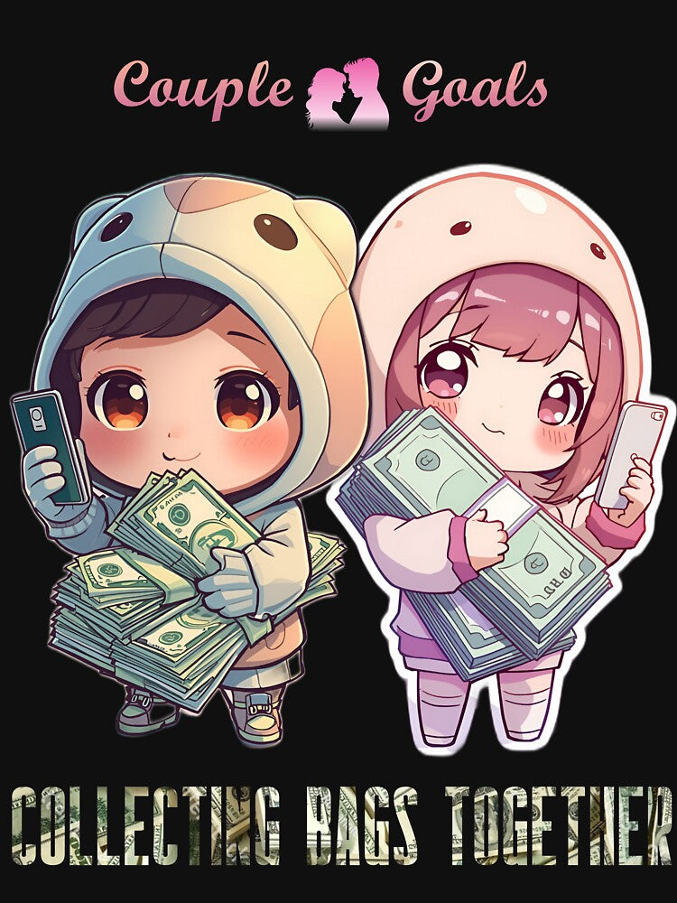 Cute Couple Money Stacks Chibi Art by Rehma Wear T-Shirts, Hoodie, Sweatshirt | BlankRebels.com (Image 3)