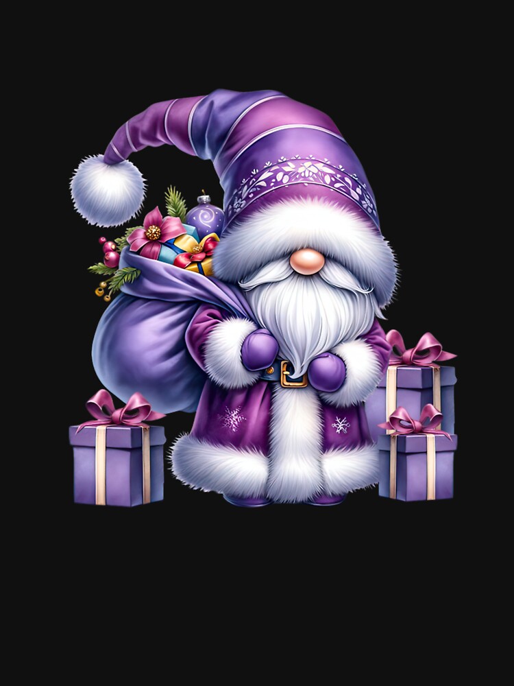 Purple Christmas Gnome Graphic For Women Men Kids Cute Santa by taaddison50 T-Shirts, Hoodie, Sweatshirt (Image 3)