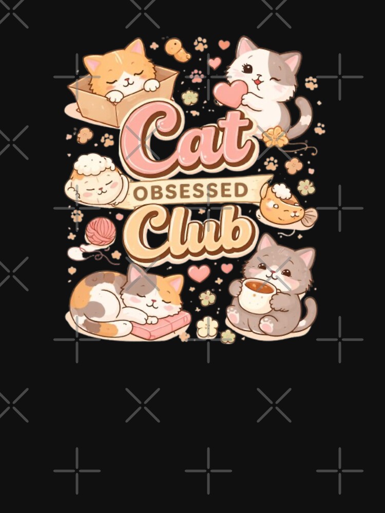 Cat Obsessed Club Cute Aesthetic Cat Lover Design by Sanika arts T-Shirts, Hoodie, Sweatshirt | BlankRebels.com (Image 3)